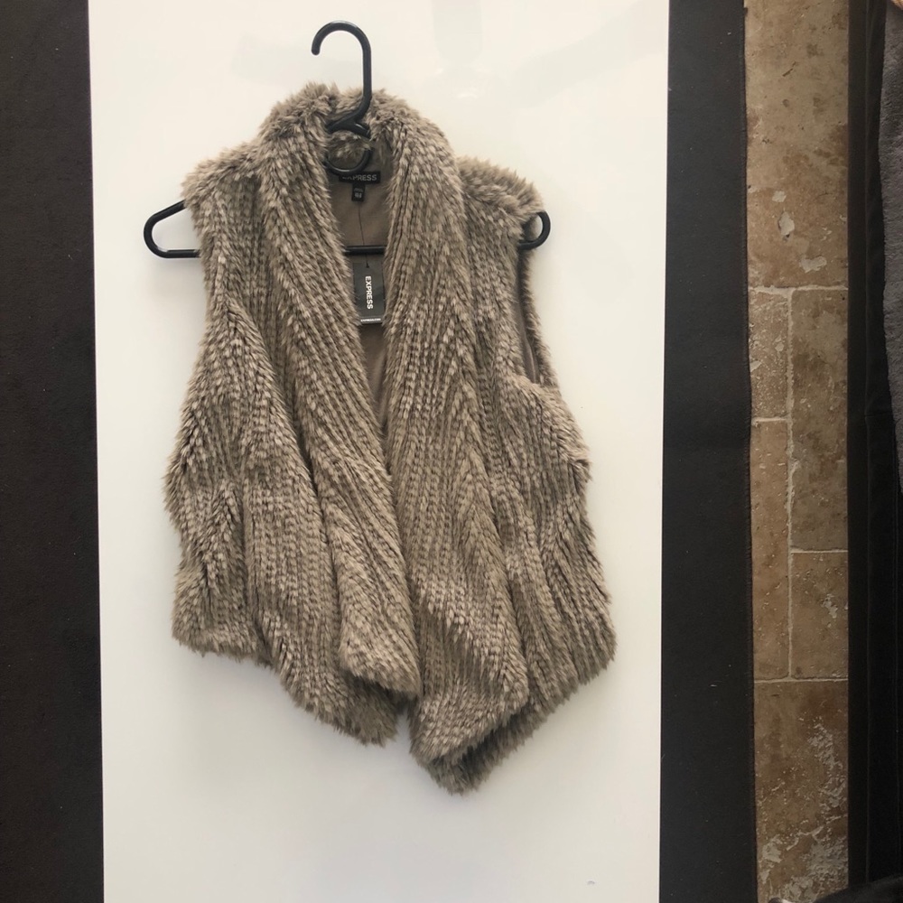 Express faux fur vest